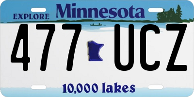 MN license plate 477UCZ