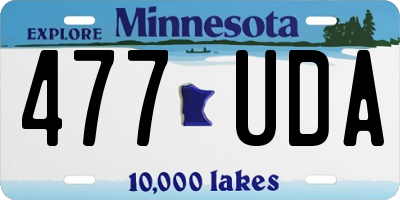 MN license plate 477UDA