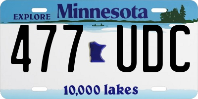 MN license plate 477UDC