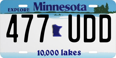 MN license plate 477UDD