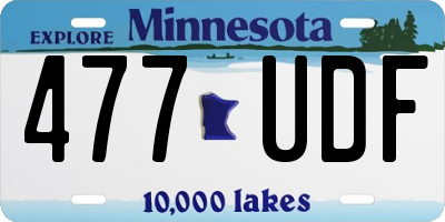 MN license plate 477UDF