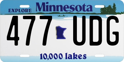 MN license plate 477UDG