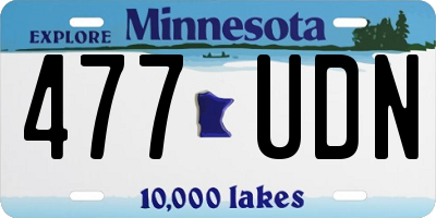 MN license plate 477UDN