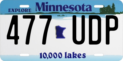 MN license plate 477UDP