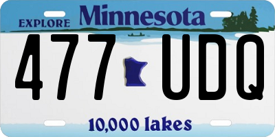 MN license plate 477UDQ