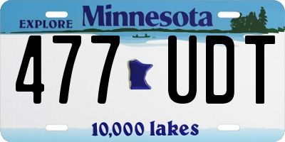 MN license plate 477UDT