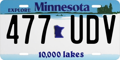 MN license plate 477UDV