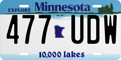 MN license plate 477UDW
