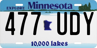 MN license plate 477UDY