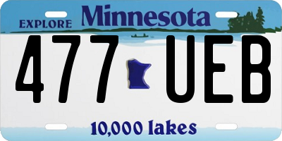 MN license plate 477UEB
