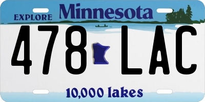 MN license plate 478LAC