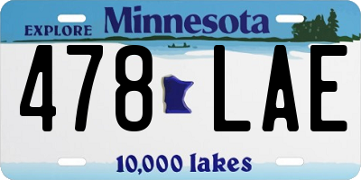 MN license plate 478LAE