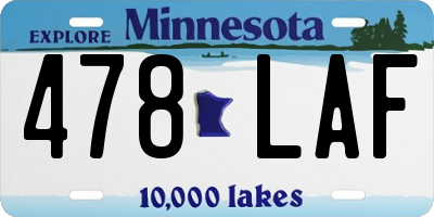 MN license plate 478LAF