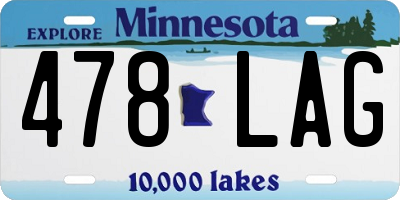 MN license plate 478LAG