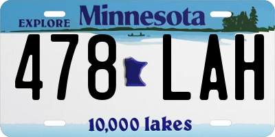 MN license plate 478LAH