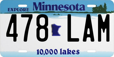 MN license plate 478LAM