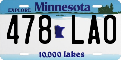 MN license plate 478LAO