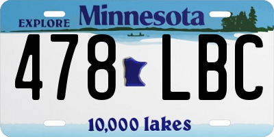 MN license plate 478LBC