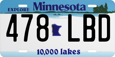 MN license plate 478LBD