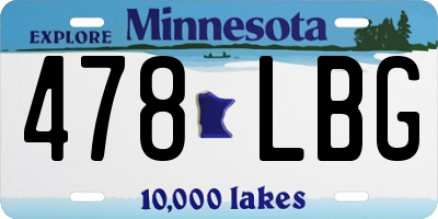 MN license plate 478LBG