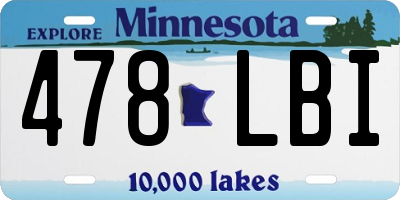 MN license plate 478LBI