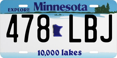 MN license plate 478LBJ