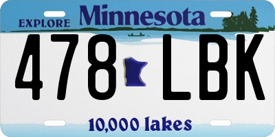 MN license plate 478LBK