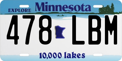 MN license plate 478LBM