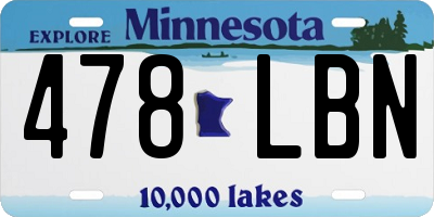 MN license plate 478LBN