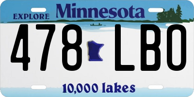 MN license plate 478LBO