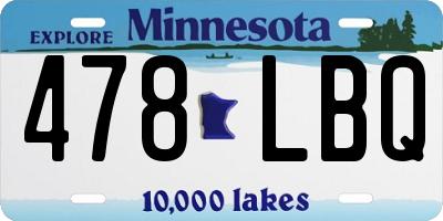 MN license plate 478LBQ