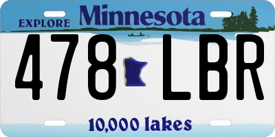 MN license plate 478LBR