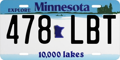 MN license plate 478LBT