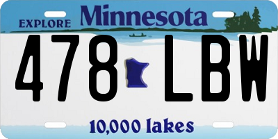 MN license plate 478LBW