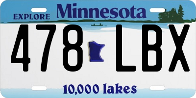 MN license plate 478LBX