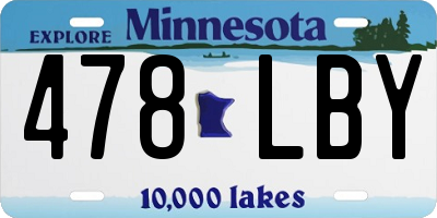 MN license plate 478LBY