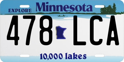 MN license plate 478LCA