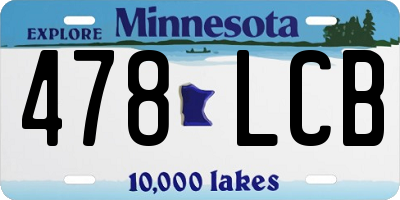 MN license plate 478LCB