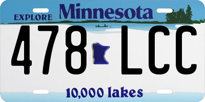 MN license plate 478LCC