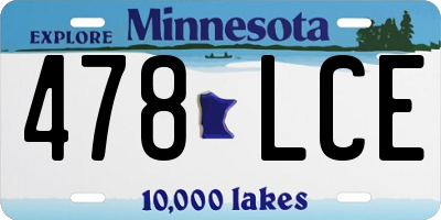 MN license plate 478LCE