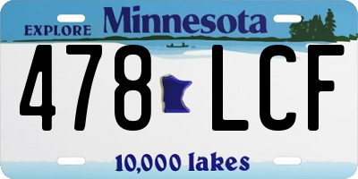 MN license plate 478LCF