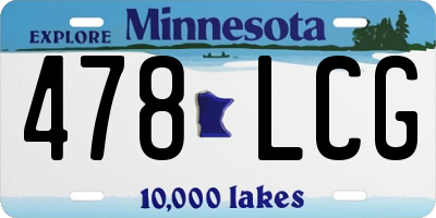MN license plate 478LCG
