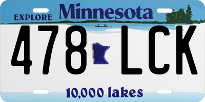 MN license plate 478LCK