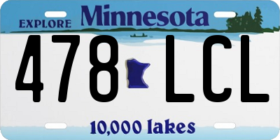 MN license plate 478LCL