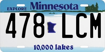 MN license plate 478LCM