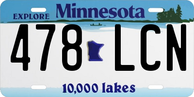 MN license plate 478LCN
