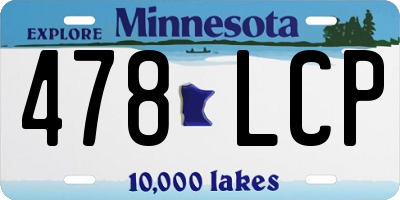 MN license plate 478LCP