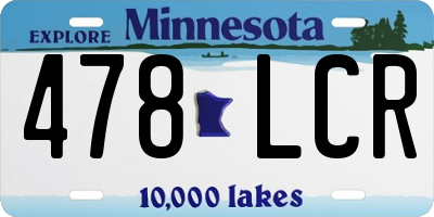 MN license plate 478LCR