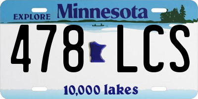MN license plate 478LCS