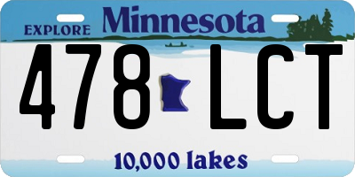 MN license plate 478LCT
